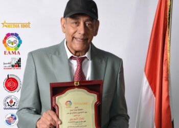 تكريم احمد بدير ومعه غادة جبارة ووليد شوشة لرعايتهما احتفالية ميديا آيدول