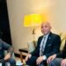 المهندس هيثم حسين رئيس مجلس مجمع عمال مصر يستقبل وزير الصناعة الليبي بشأن إنشاء مشروع مدينة عمر المختار الإقتصادية المستدامة في ليبيا لاطلاق المشروع في حفل عيد العمال ببنغازي برعايه وزارة العمل