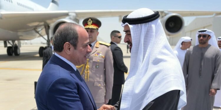 الرئيس السيسي خلال لقائه محمد بن زايد: “ما يمس الإمارات يمس مصر”